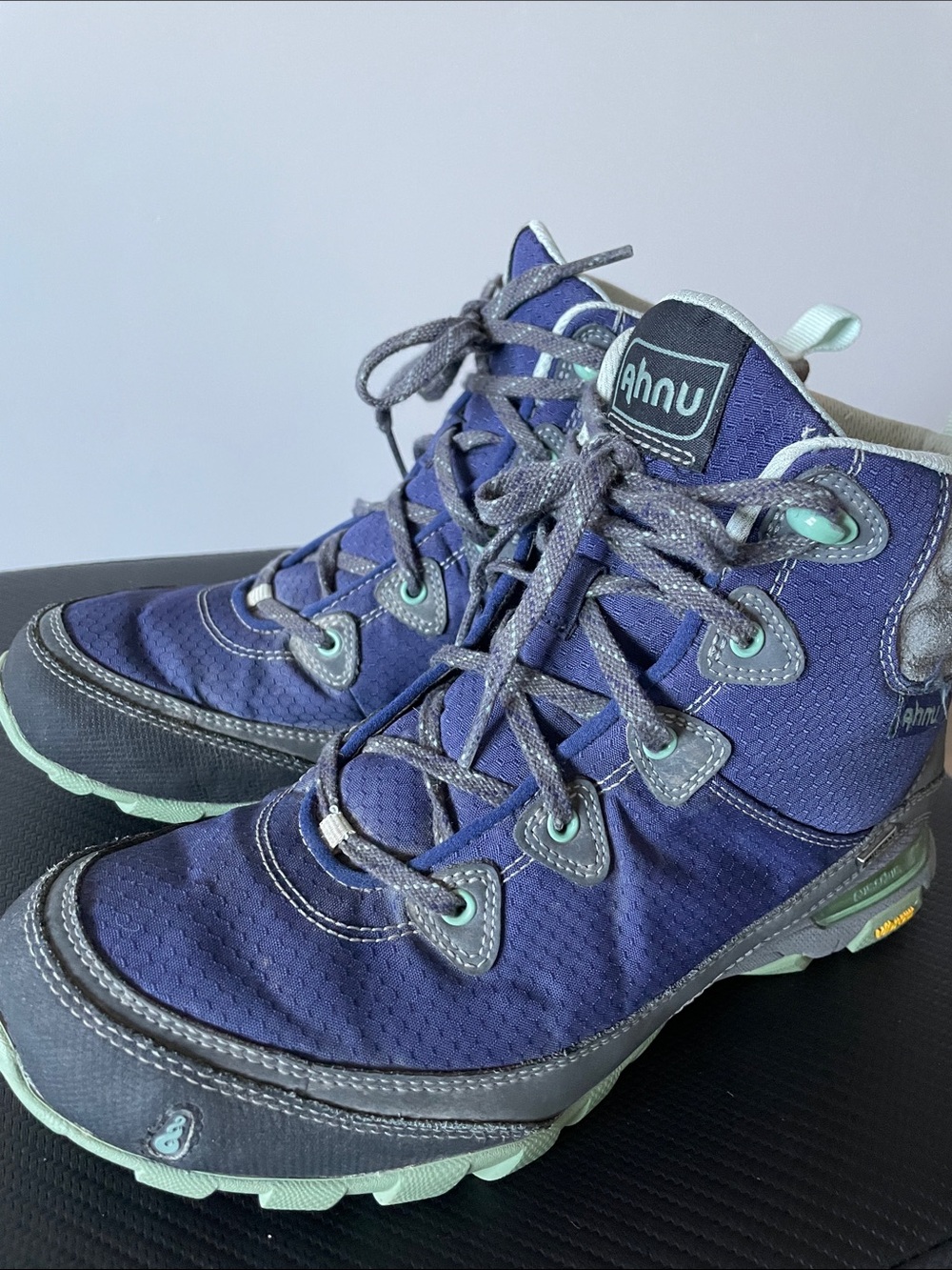 Ahnu Purple and Mint Green Women's Hiking Ankle Boot